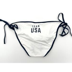 SKIMS Team USA Olympic Swimsuit Dipped Tie Bottom White 3X String Adjustable NWT